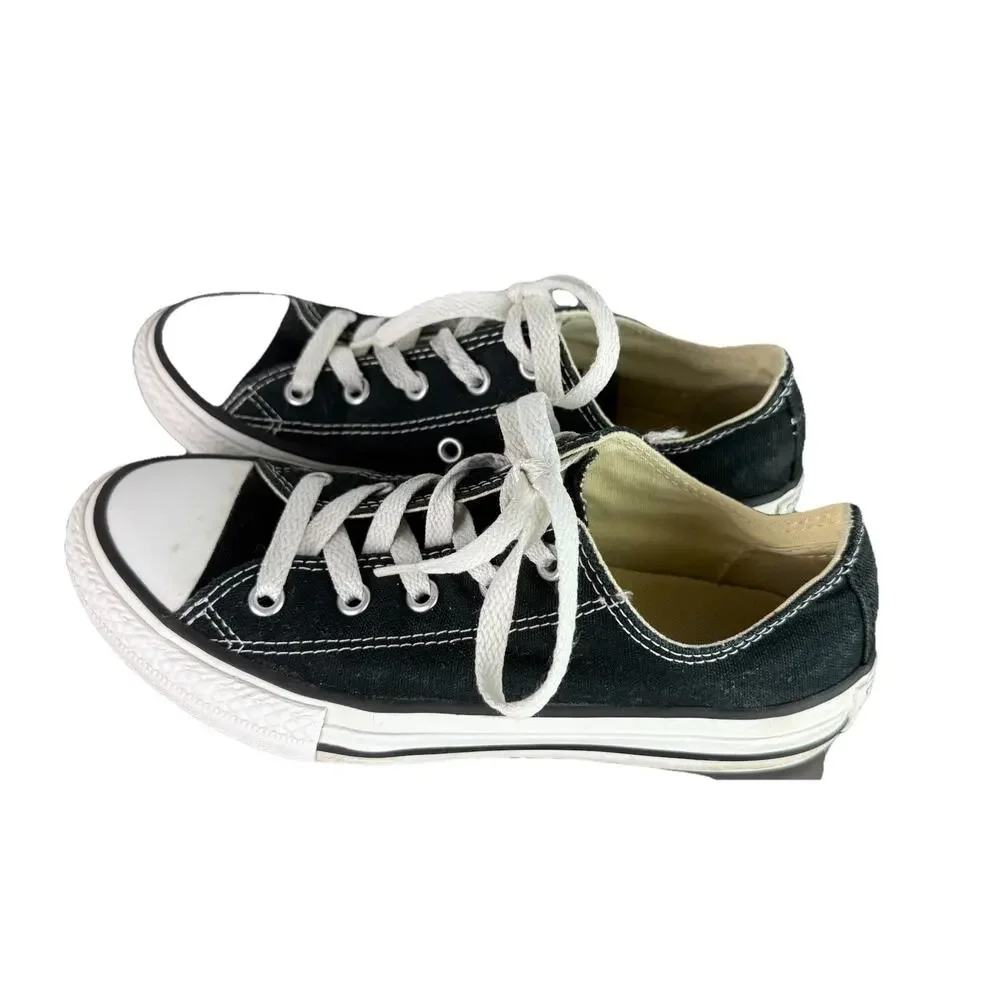 Converse All Star‎ Chuck Taylor Youth Size 2 Shoes Black White Low Top Sneakers